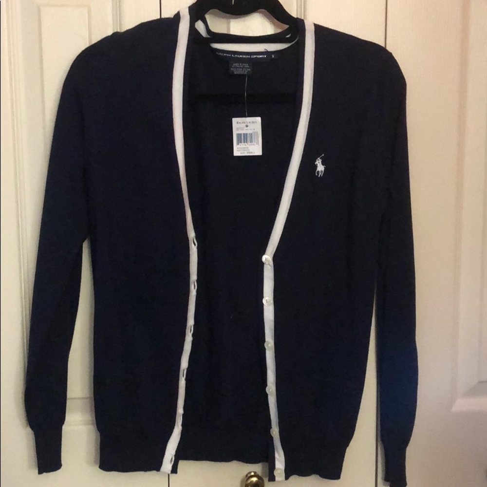 Ralph Lauren navy cardigan size small button up